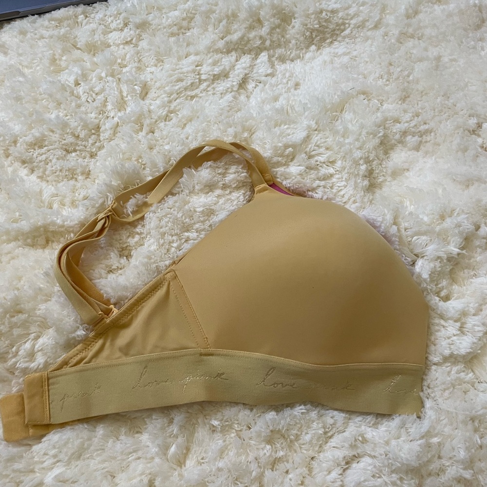 Yellow bra // 36D // Victoria’s Secret pink